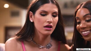 Busty babe is dped and double pussy fucked by Hot sheboy friends