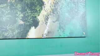 Horny Hot Sheboy Leticia Muller Takes a Machine Mounted Dildo